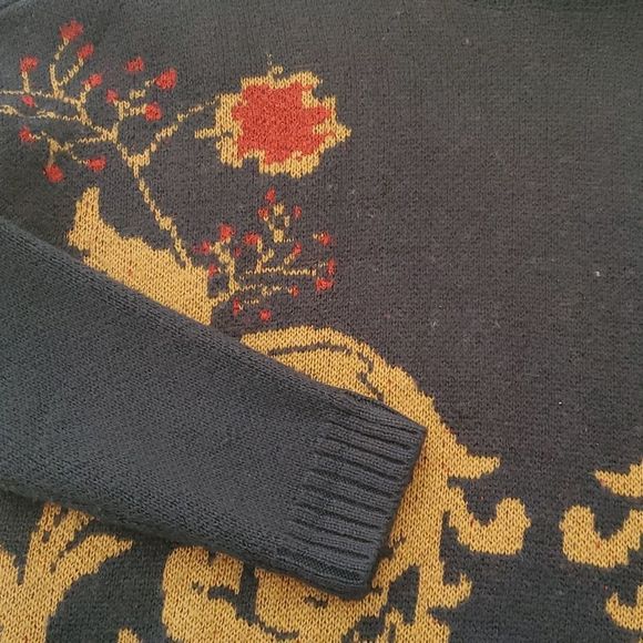 H&M | EUC Oversize Jacquard Sweater / Tunic Dress Floral Knit Turtleneck Size M - Picture 5 of 7